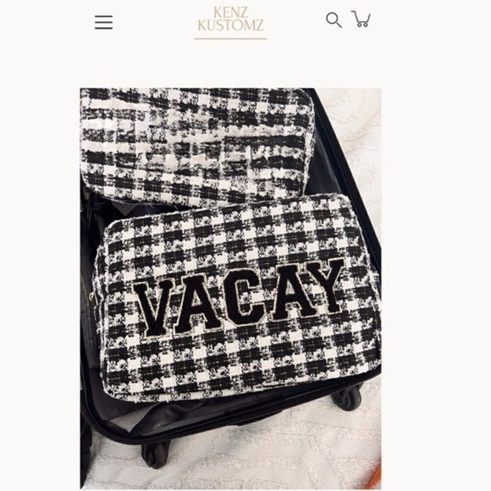 Women's Vacay XL Bag Travel  Black Plaid bag packing bag